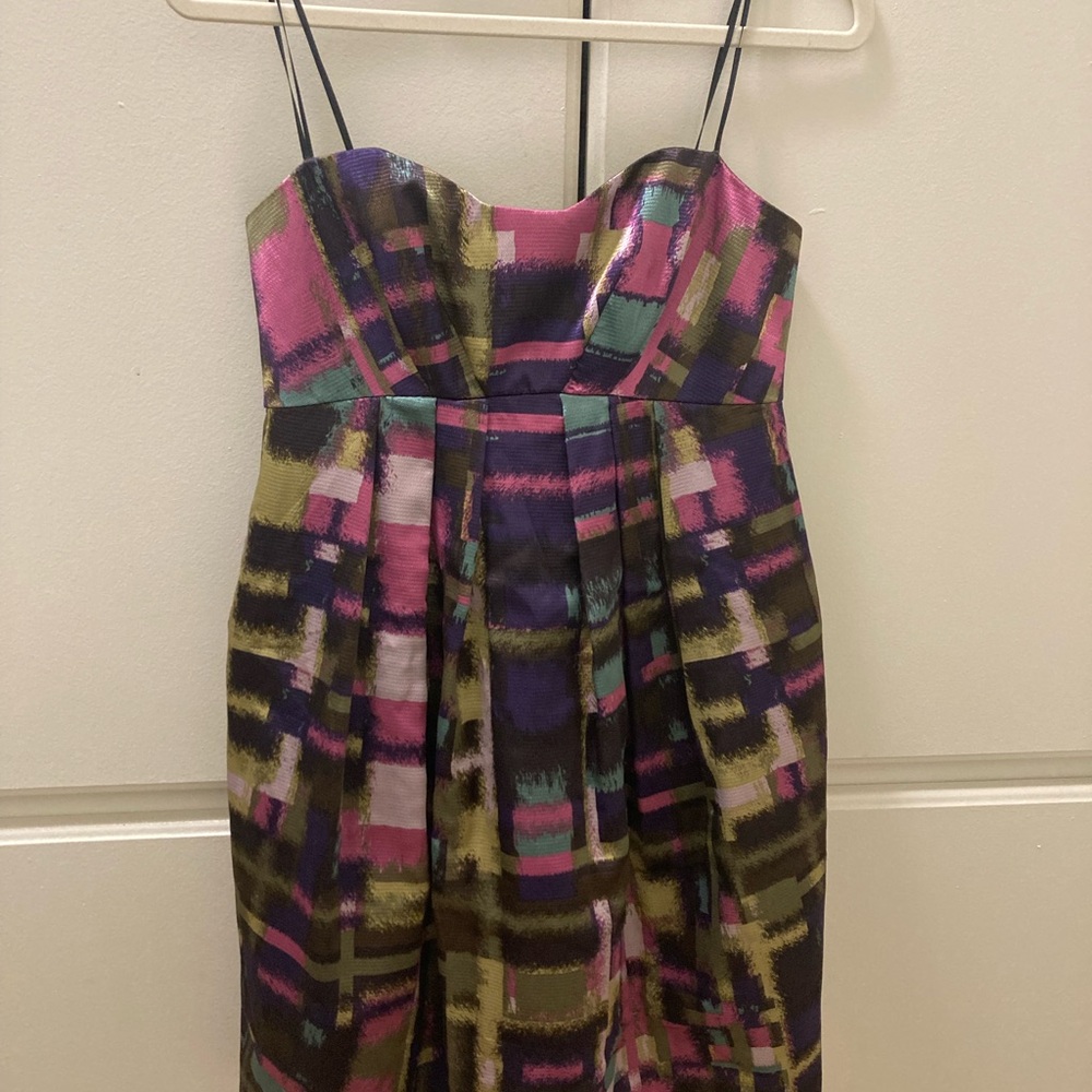 ABS Collection  Strapless Satin printed Dress Authentic cocktail formal Size2